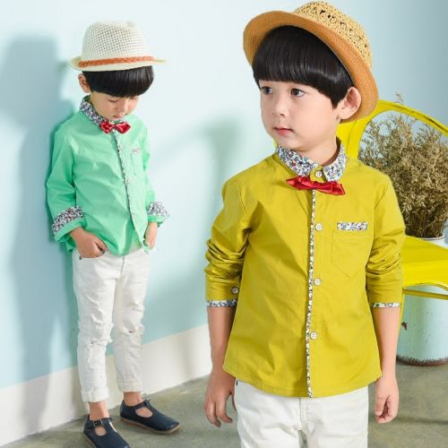 Chemise garçon à manche longue en coton - Ref 2079544