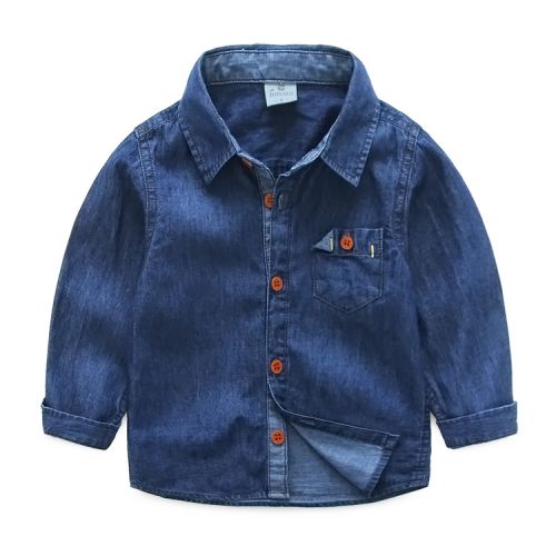 Chemise garçon à manche longue en toile - Ref 2080929