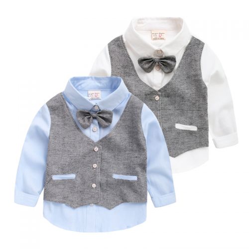 Chemise garçon à manche longue en Toile de coton - Ref 2082045