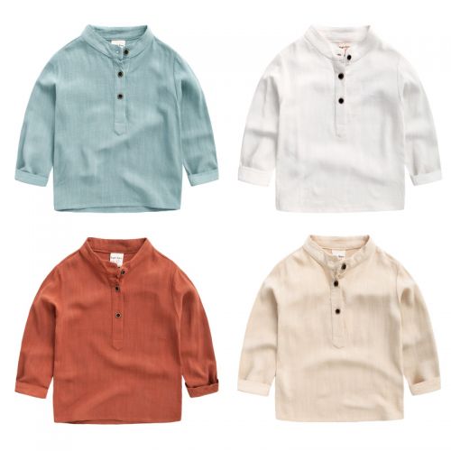 Chemise garçon à manche longue en Toile de coton - Ref 2082064