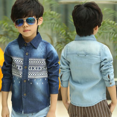 Chemise garçon à manche longue en coton - Ref 2082129