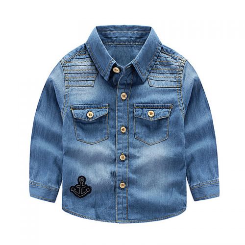 Chemise garçon à manche longue en toile - Ref 2082134