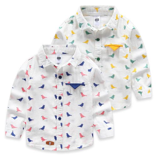 Chemise garçon à manche longue en Toile de coton - Ref 2082138