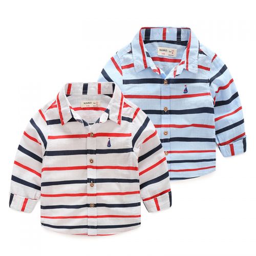 Chemise garçon à manche longue en Toile de coton - Ref 2082150