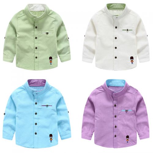 Chemise garçon à manche longue en Toile de coton - Ref 2082157