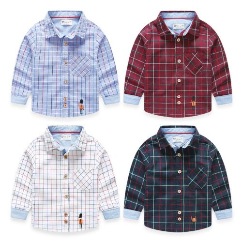 Chemise garçon à manche longue en coton - Ref 2082167