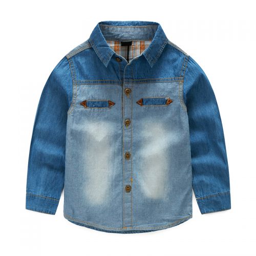 Chemise garçon à manche longue en coton - Ref 2082170