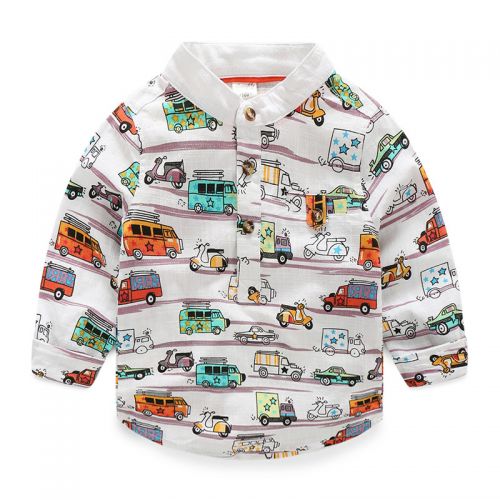 Chemise garçon à manche longue en Toile de coton - Ref 2082175