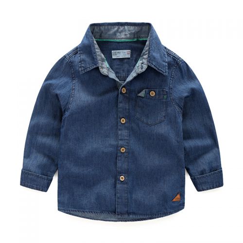 Chemise garçon à manche longue en toile - Ref 2082177