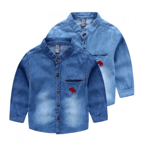 Chemise garçon à manche longue en toile - Ref 2082184
