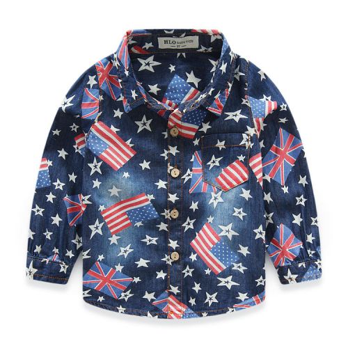 Chemise garçon à manche longue en toile - Ref 2082192