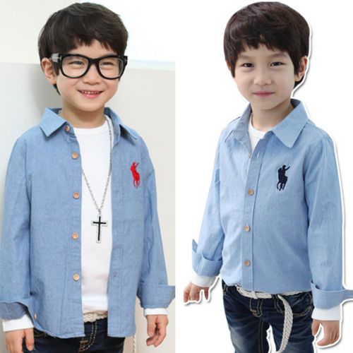Chemise garçon à manche longue en Toile de coton - Ref 2082201