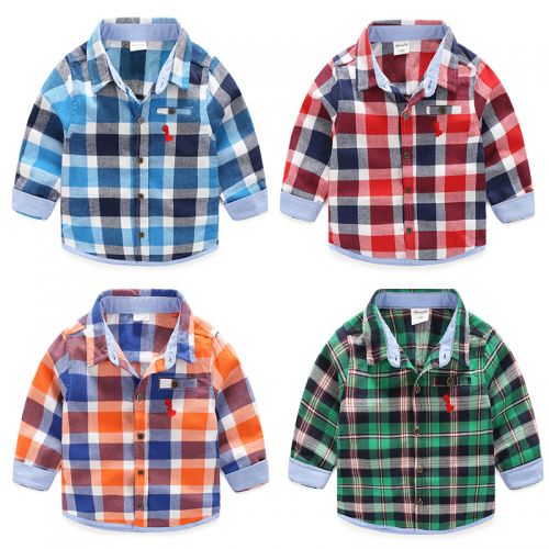 Chemise garçon à manche longue en Toile de coton - Ref 2082204