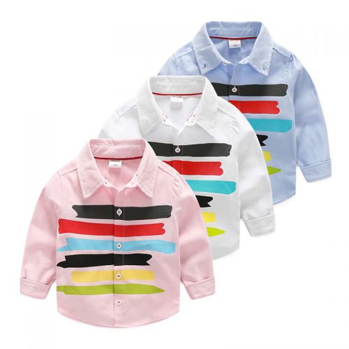 Chemise garçon à manche longue en Toile de coton - Ref 2082205