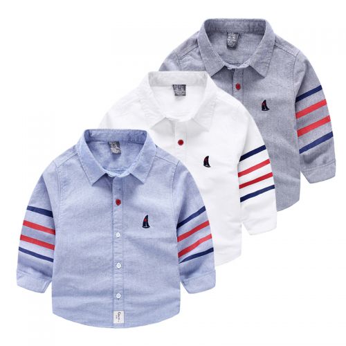 Chemise garçon à manche longue en Toile de coton - Ref 2082211