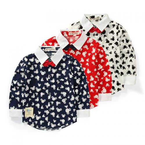 Chemise garçon à manche longue en coton - Ref 2082212