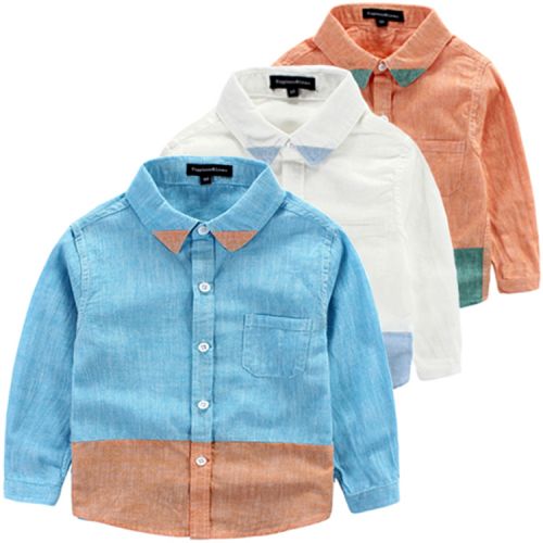 Chemise garçon à manche longue en lin - Ref 2082416