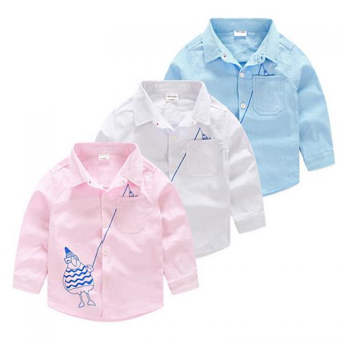 Chemise garçon à manche longue en Toile de coton - Ref 2082457