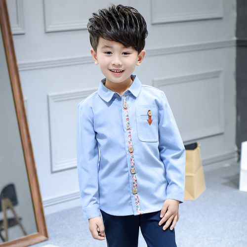 Chemise garçon à manche longue en toile - Ref 2082535