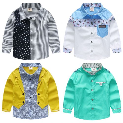 Chemise garçon à manche longue en Toile de coton - Ref 2082546