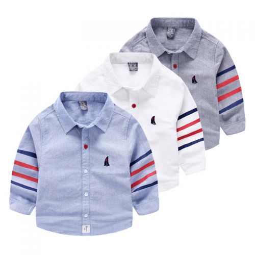 Chemise garçon à manche longue en toile - Ref 2082551