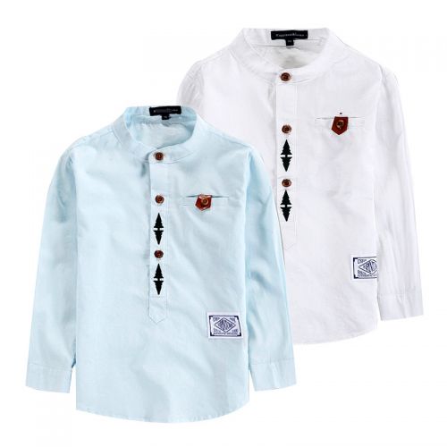 Chemise garçon à manche longue en Toile de coton - Ref 2082560