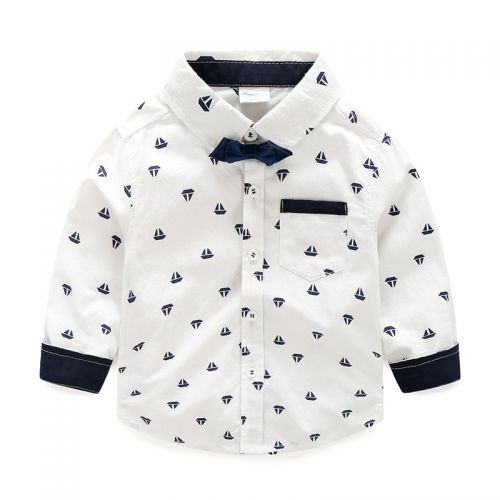 Chemise garçon à manche longue en Toile de coton - Ref 2082561