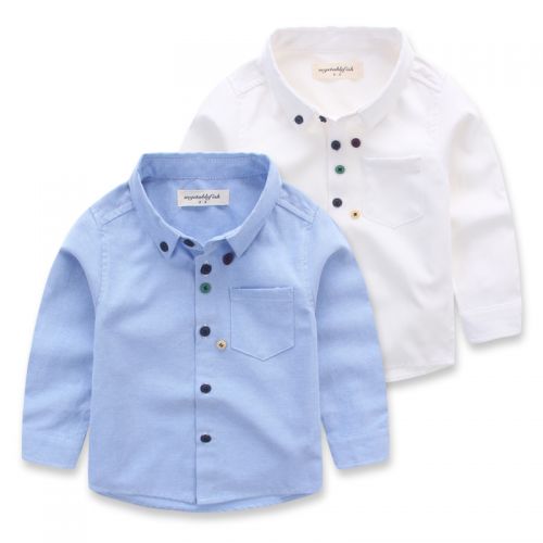 Chemise garçon à manche longue en Toile de coton - Ref 2082692