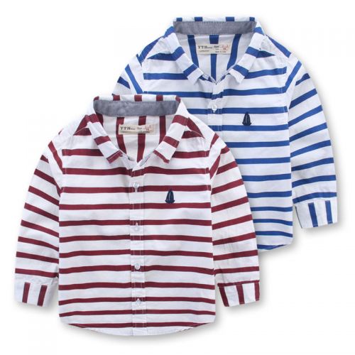 Chemise garçon à manche longue en Toile de coton - Ref 2082697