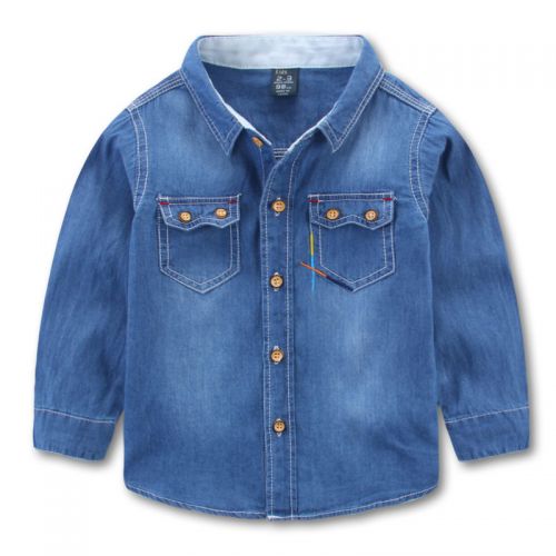 Chemise garçon à manche longue en toile - Ref 2082701