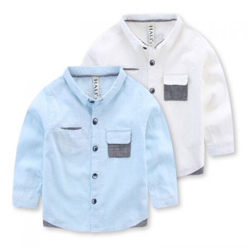 Chemise garçon à manche longue en Toile de coton - Ref 2082707