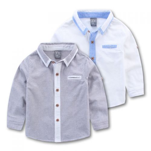 Chemise garçon à manche longue en Toile de coton - Ref 2082709