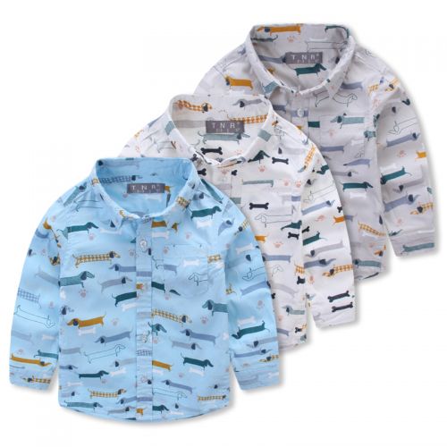 Chemise garçon à manche longue en Toile de coton - Ref 2082710