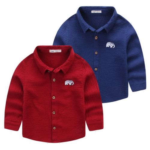 Chemise garçon à manche longue en Toile de coton - Ref 2082712