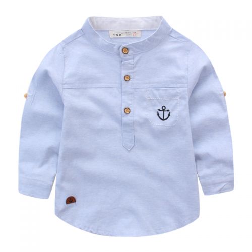 Chemise garçon à manche longue en Toile de coton - Ref 2082716