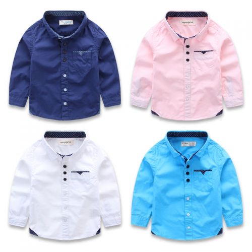 Chemise garçon à manche longue en Toile de coton - Ref 2082718