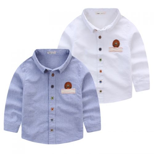 Chemise garçon à manche longue en Toile de coton - Ref 2082728