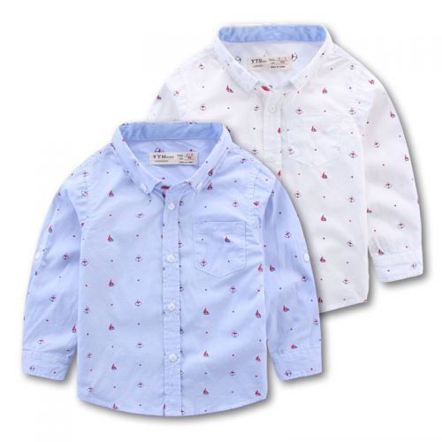 Chemise garçon à manche longue en Toile de coton - Ref 2082730