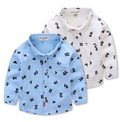 Chemise garçon à manche longue en Toile de coton - Ref 2082737