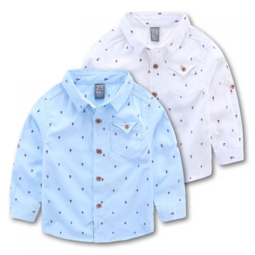 Chemise garçon à manche longue en Toile de coton - Ref 2082741