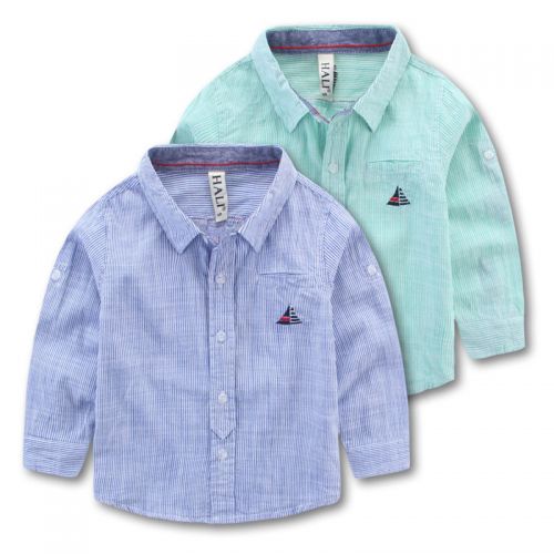 Chemise garçon à manche longue en Toile de coton - Ref 2082743