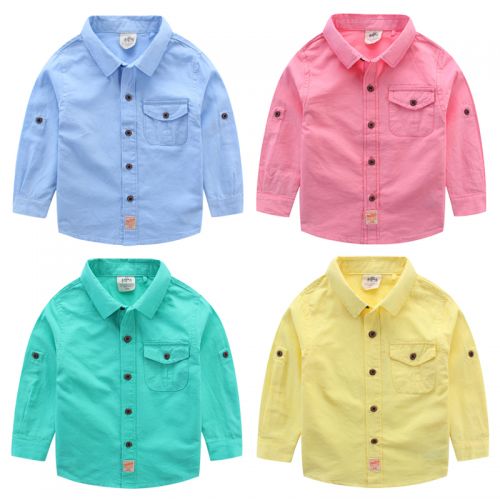 Chemise garçon à manche longue en Toile de coton - Ref 2082745