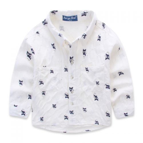 Chemise garçon à manche longue en Toile de coton - Ref 2082759