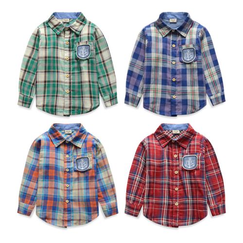 Chemise garçon à manche longue en coton - Ref 2082762
