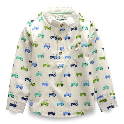 Chemise garçon à manche longue en coton - Ref 2082763