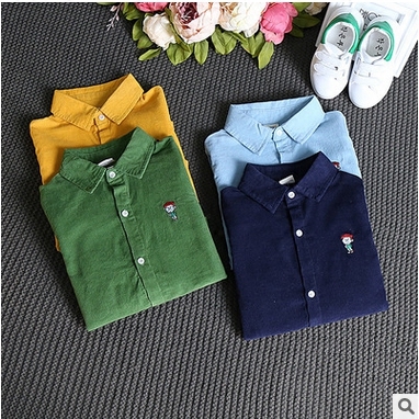 Chemise garçon à manche longue en velours côtelé - Ref 2082771
