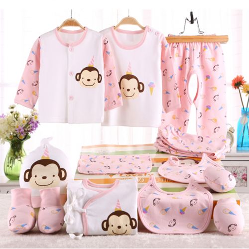 Coffret cadeau pour bébé - Vêtements + Chaussures accessoires Petit singe thème Ref 1951564