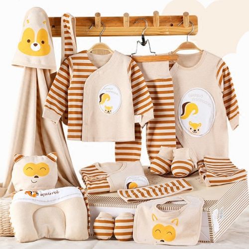 Coffret cadeau pour bébé - Vêtements + Chaussures accessoires coton coloré Ref 1955683