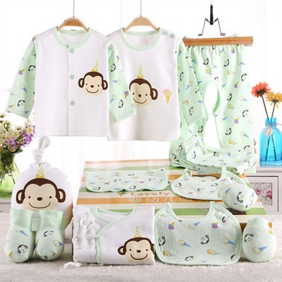 Coffret cadeau pour bébé - Vêtements + Chaussures accessoires Petit singe thème Ref 1957198