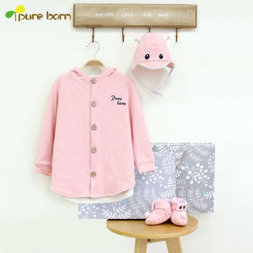 Coffret cadeau pour nouveau-né - Vêtements + Fournitures PUREBORN PBG09 Ref 1951390